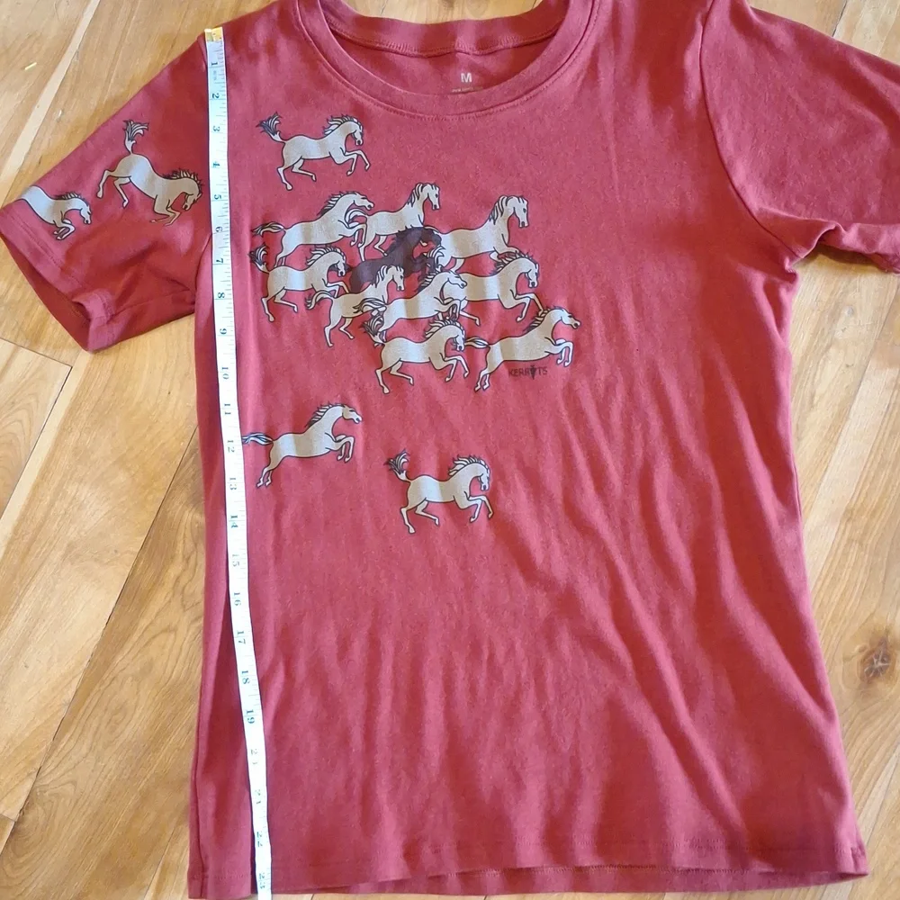 Vintage Kerrits Horse Girl Front And Back Graphic Baby Tee Brick Red Size M - Picture 12 of 12